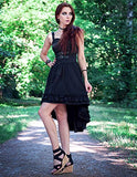 Black Gothic Dress for Women Plus Size Ruffle Vintage Swing Party Dress Black XL