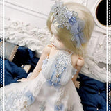 HMANE BJD Doll Clothes 1/3, Retro Blues Dress for 1/3 BJD Dolls Nightingale and Morning Dew (No Doll)