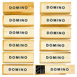 Kicko Mini Wooden Dominoes Set - 12 Pack - Miniature Classic Board Games - Small Blocks, Educational Toys, Game Tiles, Leisure Time, for Teens and Adults