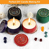 Candle Making Kit for Beginners, DIY Starter Candle Making by Yourself, Candle Soy Wax Kit with Wax Melting Pot, Beeswax, Wicks, Candle Tins, Thermometer, Candles Art Craft Supplies for Adults