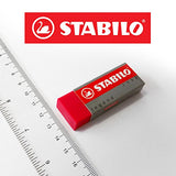 Pack of 6 Stabilo Legend Plastic Rubber Eraser - One of Each Colour