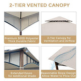 ASTEROUTDOOR 10x10 Gazebo for Patios Outdoor Canopy for Shade and Rain, Waterproof Soft Top Steel Metal Gazebo for Lawn, Garden, Backyard and Deck, 99% UV Rays Block, CPAI-84 Certified (Beige)