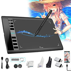 Drawing Tablet UGEE M708 V2 10x6 Inch Ultrathin Digital Graphics Art Pad with 8 Hot Keys 8192 Level Battery-Free Stylus Support Win/Mac/Android for Paint, Creation Sketch, Online Teaching