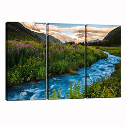 Nachic Wall 3 Piece Canvas Wall Art Colorado Mountain at Sunset Landscape Picture Painting on Canvas USA Nature Photo Scenery Art Work for Home Bedroom Wall Decor Framed Easy Hanging