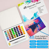 Watercolor Paint Set, YOQVHUA 48 Premium Colors with Bonus Watercolor Paper Pad and Water Brushes, Portable Travel Watercolor Set for Kids Students Adults Beginner Artists Painting Supplies
