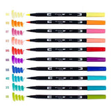 Tombow 56217 Dual Brush Pen Art Markers, Retro, 10-Pack. Blendable, Brush and Fine Tip Markers