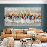 MUWU Paintings, 24x48 Inch Paintings 3D Abstract Wall Art Oil Hand Painting On Canvas Stretched Wrapped Painting Ready to Hang Wall Decoration for Living Room Bedroom