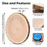 Wood Slices 4 Pack Large Wood Rounds 9-10Inch Natural Wood Slices for Centerpieces/Crafts/DIY /Painting/Wedding/Party/ Ornaments /Christmas Décor and Other