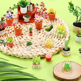 26 Pieces Dollhouse Plant Miniature Bonsai Plant Mini Potted Plant Flower Model Tiny Fake Greenery Ornament Dollhouse Decoration for Boy Girl(Stylish Style)