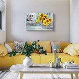 Family Wall Decor for Bedroom Canvas Wall Art Painting for Kitchen Modern Bathroom Wall Decorations Yellow Sunflower Pictures Artwork Office Inspirational Canvas Art Prints Dining Room Home Decor