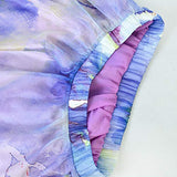 L'VOW Women Floral Print Pleated Vintage Blending Silk Long Maxi Skirts (AC-Multicolor, Large)
