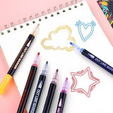 Welcome Back to School Double Outline Pens,24 Colors Glitter Metallic Outline Markers,Super Squiggles Marker Set for Writing,Painting,Christmas Birthday Festival Greeting Card,DIY Art Crafts