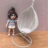 freneci 1/12 Scale Dollhouse Iron Metal Miniature Furniture Swing Chair Hammock Fittings Dolls House Props Accessories Craft Decor Toys New - White