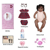JIZHI Lifelike Reborn Baby Dolls - 20 Inch Realistic-Newborn Reborn Doll Girl Black Soft Body Real Life Baby Dolls with Feeding Kit & Gift Box for Kids Age 3+