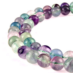 PLTbeads Gorgeous Flourite Natural Gemstone Loose Beads 8mm Smooth Round Approxi 15.5 inch DIY