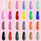 Gel Nail Polish Kit, Kastiny 24 Colors Glitter Rainbow Soak Off Nail Gel Collection with Base, Glossy & Matte Top Coat, Gel Nail Polish Set DIY Manicure Kit for Christmas New Year Gift