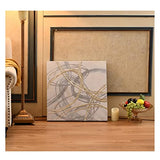 Train2 Art Abstract Canvas Wall Art , Glitter Wall Art Gray with Gold and Sliver Foil Artwork , Wooden Frames Ready to Hang for Home (gray gold, 24X24inch)
