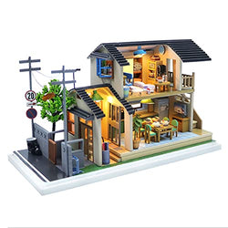 ZQWE Modern Japanese Style DIY Assembled House Doll House 3D Wooden Miniature Doll House Furniture Toy Kit with Dustproof 1:24 Scale Creative Gift for Family and Friends, ZQWE-USDIYHOUSE2132