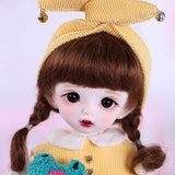 ZDD Cute Doll 1/6 10.3Inch 26CM BJD Doll Full Set Ball Jointed Mini Doll Included Clothes and Wig, for Girl, A