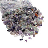 Flourite Crushed Quartz Chips Stone Pieces, Natural Healing Reiki Crystal Polished Gemstones for Jewelry Making, Home Decoration, Vase Filler, DIY Crafts – 1 LB Bulk