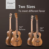 Caramel CT207 Acacia Tenor Acoustic & Electric Ukulele with Additional Strings, Padded Gig Bag, Strap and EQ cable