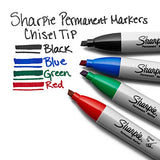 Sharpie Permanent Markers, Chisel Tip, Classic Colors, 4 Count