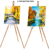 MEEDEN Tripod Field Painting Easel with Carrying Case - Solid Beech Wood Universal Tripod Easel Portable Painting Artist Easel, Perfect for Painters Students, Landscape Artists, Hold Canvas up to 34"
