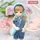 1/6 N N Doll Clothes Pink Or White Lattice T-Shirt and Black Jeans Cute for YoN Body Doll Accessories YF6-598