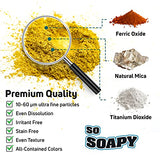 So Soapy Organic Mica Powder for Soap Making kit 50 Vibrant Color 5g Mica Powder Pigment Bags for Natural Glow Lip Gloss, Soap Making Dyes, Bath Bombs, Candle Making, Slime and Lip Glloss
