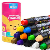 Jar Melo Key Toddler Crayons: 24 Colors Non-Toxic Non-Dirty Crayons for Kids Ages 2-8+ Jar Melo Jumbo Crayons for Toddlers, 12 Colors Twistable Crayons Non Toxic Washable Crayons, Easy to Hold Silky L