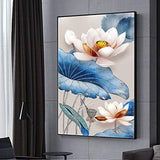 RAILONCH 5D Diamond Painting by Number Kits for Adults DIY Lotus Rhinestone Pictures Arts Craft (80x120cm)