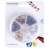 PandaHall Elite About 180 Pcs Tibetan Style Alloy Flower Petal Bead Caps Spacers 10x9.5x3mm for