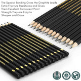 Drawing Pencils Set of 14 (B - 12B) Sketch Pencils for Drawing - Art Pencils for Shading, Sketching & Doodling | Professional Graphite Pencil for Artists & Beginners