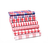 RayLineDo 7X Different Red Plaid Yarn Dyed Pure Cotton Fabric Fat Quarter Bundle 46 x 56cm (