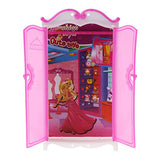 MOMU Princess Furniture Wardrobe Dolls Toys Doll House Closet Toy Accessories