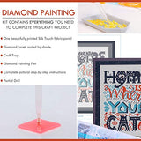 Diamond Painting Kits for Adults Diamond Art 5D Paint with Diamonds DIY Painting Kit Cat Words Paint by Number with Gem Art Drill and Dotz 11" x 14" Cat Diamond Painting