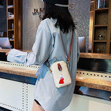 Small Crossbody Phone Bag for Women Leather Cute Cat Cellphone Purse Shoulder Bags PU Wallet (Off White)