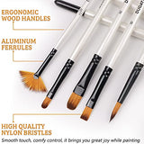 Professional Artist Paint Brush Set of 12 Includes a Carrying Case, Synthetic Hair Brushes for Oil, Watercolor and Gouache Painting for Kids, Beginner and Professional