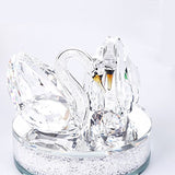 XIANGBAN Crystal Swan Statue Souvenir Collection Round Rhinestone Base Desktop Paperweight