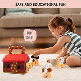 Plush Creations Plush Dog House Carrier with 4 Soft and Cuddly, Talking and Barking, Stuffed Plush Dogs. Excellent Interactive and Educational Plush Toy Set. Great Gift for Kids Toddlers and Babies