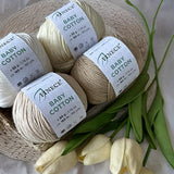 FINECE Baby Cotton, 60% Cotton 40% Acrylic Yarn, Fine (2) for Crochet and Knitting 2 x 1.76 Oz (2 x 50g) / 2 x 180 Yrds (2 x 165m), Soft Yarn, Amigurumi Yarn (2 Skeins, 3033 - Black)