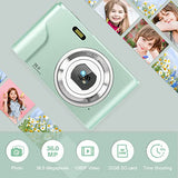Digital Camera for Kids Boys and Girls - 36MP Children's Camera with 32GB SD Card, Full HD 1080P Rechargeable Electronic Mini Camera for Students, Teens, Kids(Green)