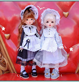 New 1/6BJD Doll Clothes Lolita Lace Dress Headwear Socks Set 30cm Doll Clothes BJD SD YOSD Doll Accessories (Black)