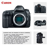 Canon EOS 5D Mark IV DSLR Camera w/ 24-105mm USM Lens Bundle + Canon EF 75-300mm III Lens, Canon 50mm f/1.8, 500mm Lens & 650-1300mm Lens + Backpack + 64GB Memory + Monopod + Professional Bundle