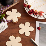 50 Pieces 3 Inch Unfinished Wooden Flower Cutouts Wooden Flower Discs Crafts Blank Flower Shape Wood Ornaments Flower Embellishments Wooden Slices for DIY Projects Decoration