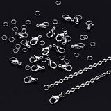 Outus 33 Feet Stainless Steel DIY Link Chain Necklaces with 20 Lobster Clasps and 30 Jump Rings for