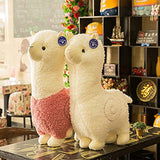 GRTLPOK Llama Stuffed Animal, 18" Alpaca Plush Toy Big Doll Plushie Hug Pillow, Soft Fluffy Cushion Super Kawaii Gift for Birthday Girls and Lovers Washable (White)
