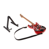 NATFUR 18cm Mini Graffiti Guitar with Stand Model Red for 1:6 BJD Dolls House Item