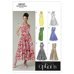 Vogue Patterns V8727 Misses' Dress, Size A5 (6-8-10-12-14)