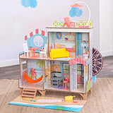 KidKraft Ferris Wheel Fun Beach House Dollhouse, Two-Sided with 19 Play Accessories and EZ Kraft Assembly™, Gift for Ages 3+